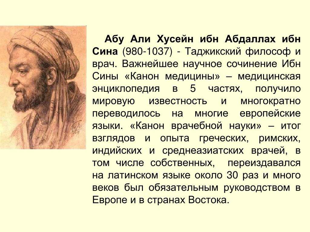 Краткая биография авиценны -