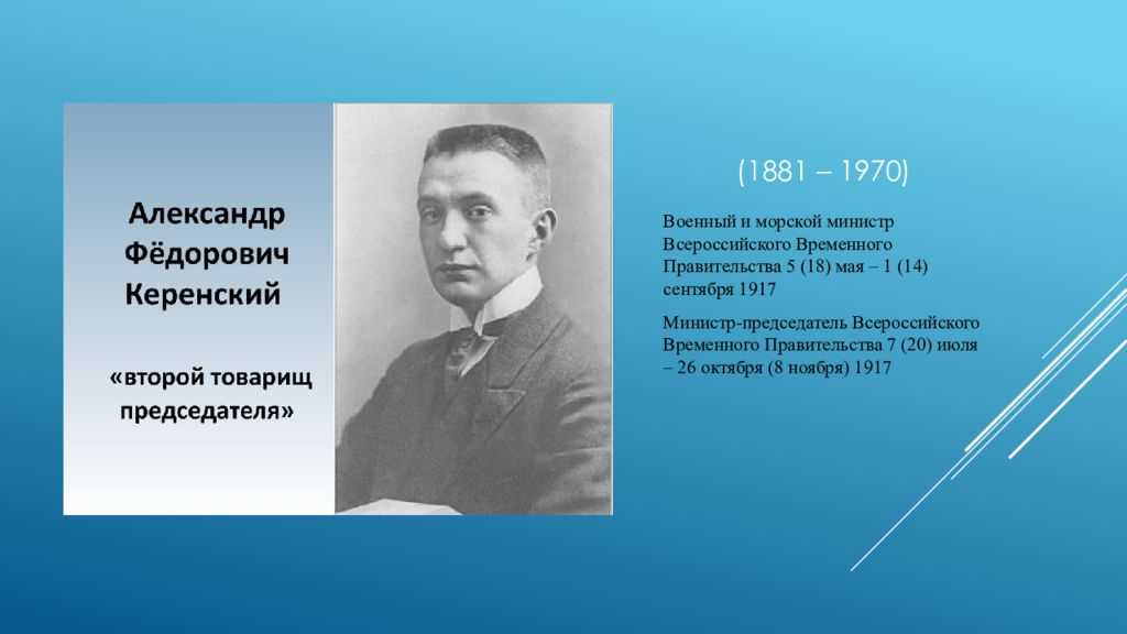 Исторический портрет александра федоровича керенского ️ краткая биография