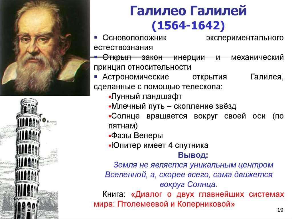 Биография галилео галилея